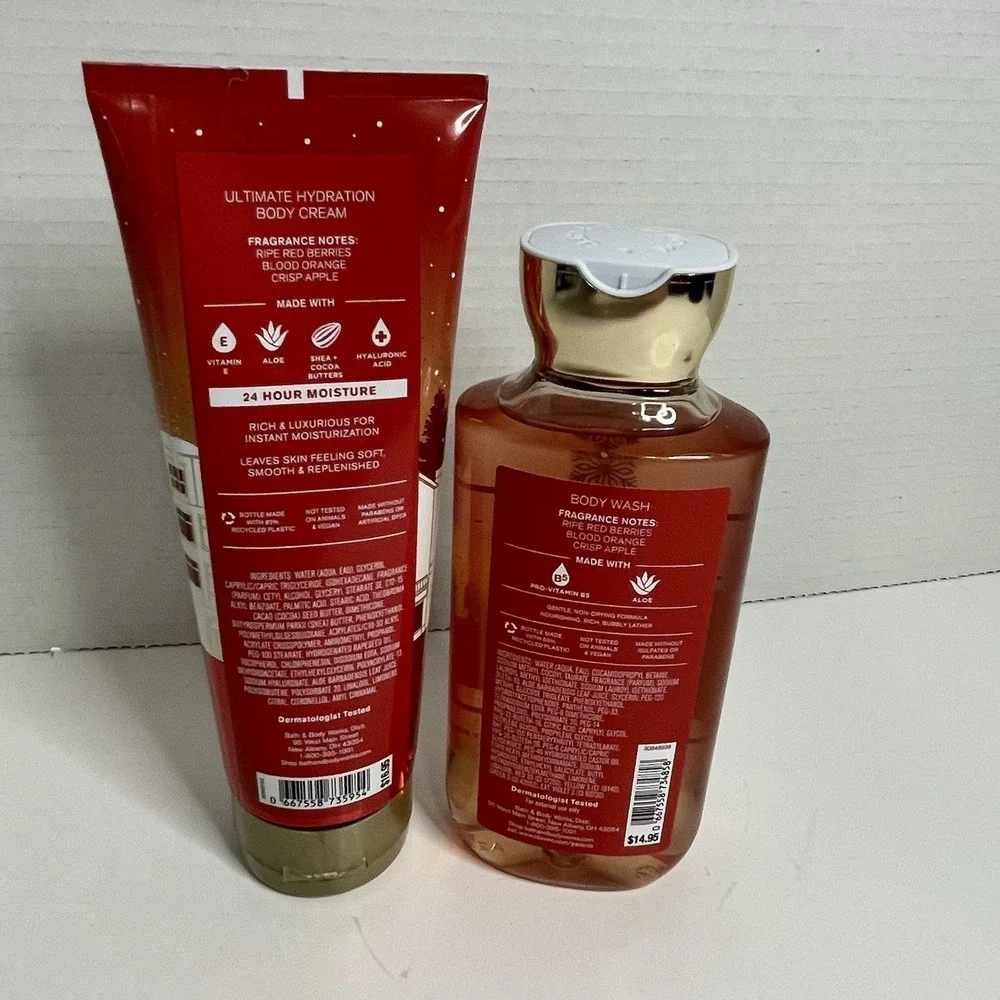Bath & Body Works Bright Christmas Morning  Body Wash & Body Cream Set of 2